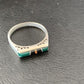 Native American Women's Navajo Green Malachite Onyx Inlay Ring | Sz 7 | 11153