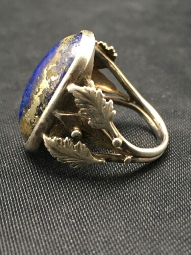 Navajo Blue Lapis Feather Ring | Sterling Silver | Sz 5 | Authentic Native American Handmade | 4168