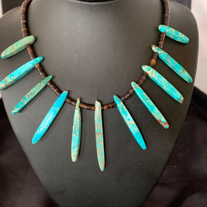 Navajo Blue Jasper Choker Necklace | Sterling Silver Shell Beads | 20" | Authentic Native American Handmade | 11460