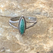 Navajo Green Malachite Ring | Sterling Silver | Sz 5.5 | Authentic Native American Handmade | 10873