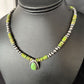 Navajo Green Turquoise Pendant Necklace | Sterling Silver | 22" | Authentic Native American Handmade | 14608