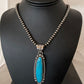 Navajo Men's Kingman Turquoise Pendant Necklace | Sterling Silver | Native American Handmade | 1069
