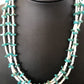 Navajo Sterling Silver 3-Strand Turquoise Necklace with Bone Earrings Set | Authentic Native American Handmade
