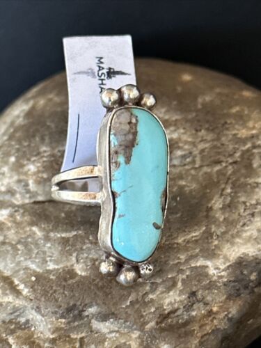 Navajo Blue Kingman Turquoise Ring | Sterling Silver | Sz 8.5 | 00435