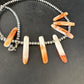 Native American Navajo Spiny Oyster Stick Bead Necklace | Sterling Silver | 20" | 14330