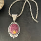 Navajo Purple Spiny Oyster Pendant Necklace | Sterling Silver | Women's | Authentic Native American Handmade | 14665