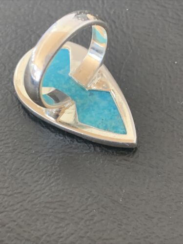 Navajo Blue Kingman Turquoise Ring | Sterling Silver | Sz 6.5 | Authentic Native American Handmade | 11614