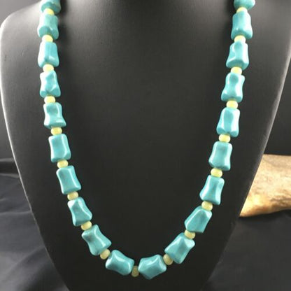 Navajo Blue Turquoise Spiny Oyster Necklace | Sterling Silver | 19" | Authentic Native American Handmade | 10121