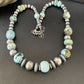 Navajo Pearl Dry Creek Turquoise Beads Necklace | Sterling Silver | 21" | Handmade | 10940