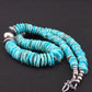 Navajo Blue Graduated Turquoise Necklace | Sterling Silver | 20" | Authentic Native American Handmade | 4809