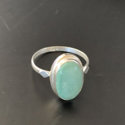 Navajo Blue Turquoise Ring | Sterling Silver | Sz 7 | Authentic Native American Handmade | 11432