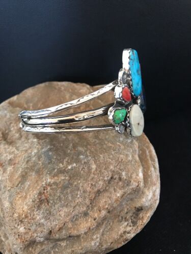Navajo Turquoise Spiny Oyster Lapis Bracelet | Sterling Silver | Platero | Southwestern | 8298