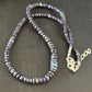 Native American Blue Opal Necklace | Sterling Silver | Navajo Handmade | 18" | 14534