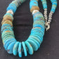 Navajo Graduated Blue Green Turquoise Necklace | Sterling Silver | Authentic Native American | 21" | 606