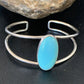 Minimalist Women's Blue Kingman Turquoise Cuff Bracelet | Sterling Silver | 12868