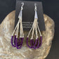Handmade Liquid Silver Heishi Tube Beads Sugilite Earrings | Sterling Silver | 2" | 13048