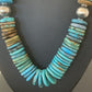Navajo Graduated Blue Green Turquoise Necklace | Sterling Silver | Authentic Native American | 21" | 606
