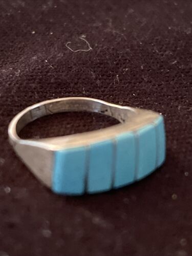 Native American Navajo Kingman Turquoise Ring | Sterling Silver | Sz 5.5 | 1130