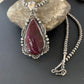 Navajo Purple Spiny Oyster Pendant Necklace | Sterling Silver | Authentic Native American Handmade | 11308