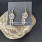 Navajo Multi-Color Turquoise Inlay Earrings | Sterling Silver | Authentic Native American Handmade | 14654