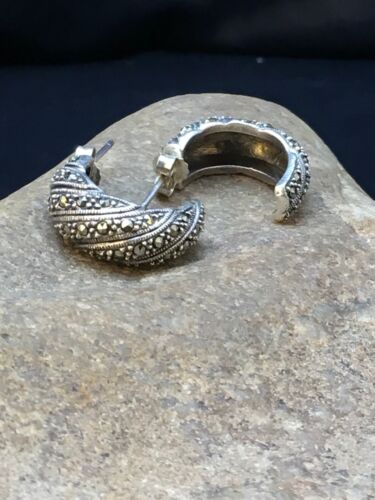 Native American Southwestern Sterling Silver Earrings | 1" | 8985