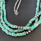 Southwestern Navajo 3-Strand Turquoise Heishi Necklace | Sterling Silver | 30" | 13155