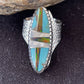 Navajo Multi-Color Opal & Turquoise Inlay Ring | Sterling Silver | Sz 7 | Authentic Native American Handmade | 1582