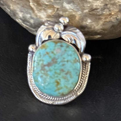 Navajo Blue Turquoise #8 Ring | Sterling Silver | Sz 8.5 | Authentic Native American Handmade | 14283
