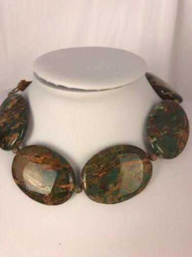 Native Green Turquoise Sterling Silver Necklace Leather Cords Bracelet