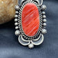 Native American Men's Spiny Oyster Ring | Navajo Sterling Silver | Sz 7.5 | 4287