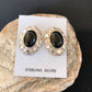 Native American Onyx Nugget Design Earrings | Sterling Silver | Southwestern Handmade | 1" | 3745