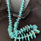 Authentic Native American Santo Domingo Necklace | Sterling Silver, Coral & Turquoise | 36" Graduated | 12068