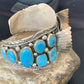 Navajo Sterling Silver Watch Cuff Bracelet | Blue Kingman Turquoise | Authentic Native American Men's Jewelry | 11932