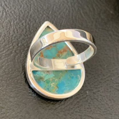 Navajo Blue Kingman Turquoise Ring | Sterling Silver | Sz 8 | Authentic Native American Handmade | 12792