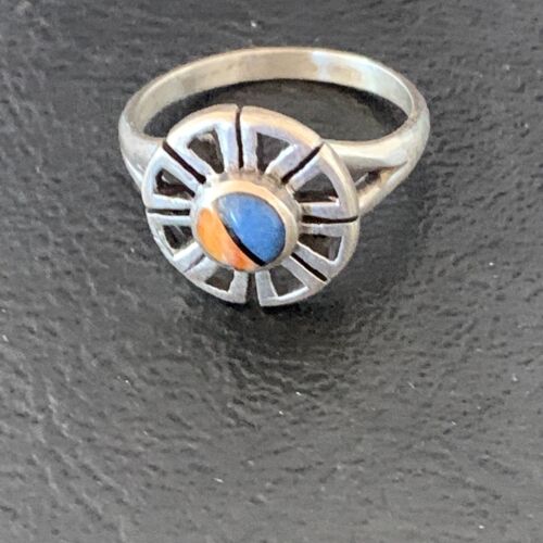 Native American Women's Navajo Blue Lapis Spiny Inlay Ring | Sz 6.5 | 11196