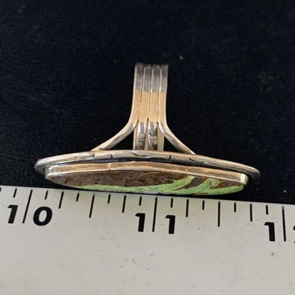 Navajo Green Gaspeite Ring | Sterling Silver | Sz 11 | Authentic Native American Handmade | 13859