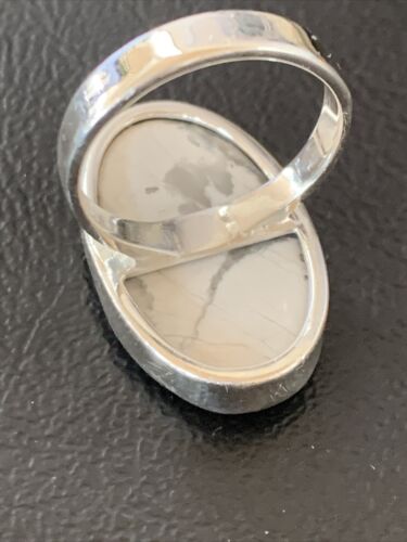 Southwestern Women's Navajo White Howlite Ring | Sterling Silver | Sz 8.5 | 11612