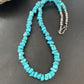 Navajo Kingman Turquoise Necklace | Sterling Silver | Authentic Native American Handmade | 18" | 1965