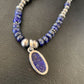 Native American Navajo Blue Lapis Pendant Necklace | Sterling Silver | Authentic Handmade | 12247