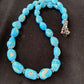 Navajo Sleeping Beauty Turquoise Beads Necklace | Sterling Silver Pearls | Authentic Native American Handmade | 00800