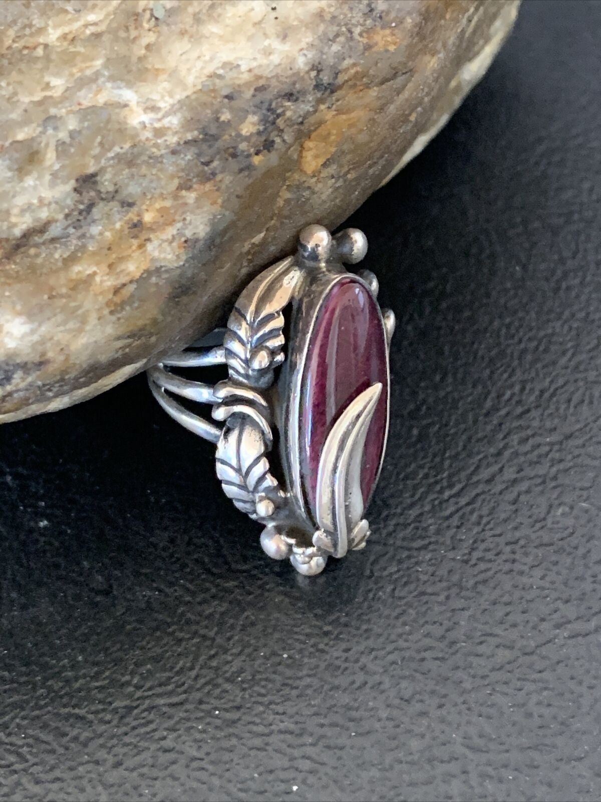 Women's Navajo Purple Spiny Oyster Ring | Sterling Silver | Sz 6 | Authentic Native American Handmade | 10812