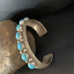 Men's Blue Kingman Turquoise Cuff Bracelet | Sterling Silver | 7 Stone | Authentic Native American Handmade | 14137