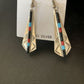 Navajo Multi-Color Turquoise Coral Lapis Inlay Earrings | Sterling Silver | 1.5" | 1710