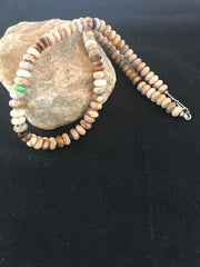 Turquoise Picture Jasper | 10mm Beads | Men's Navajo Sterling Silver Necklace | Southwestern Native American | 21" | 3369