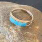 Navajo Blue Turquoise Inlay Band Ring | Sz 9.5 | Authentic Native American Handmade | 12395