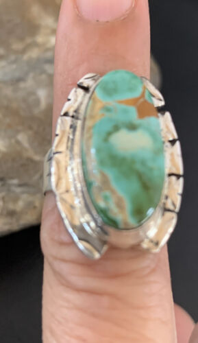 Native American Men's Navajo Royston Turquoise Ring | Sterling Silver | Sz 6.5 | 10219