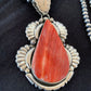 Navajo Spiny Oyster Pendant Necklace | Sterling Silver Pearls | Authentic Native American Handmade | 4628