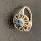 Navajo Blue Turquoise Lapis Inlay Ring | Sz 7.5 | Authentic Native American Handmade | 11199