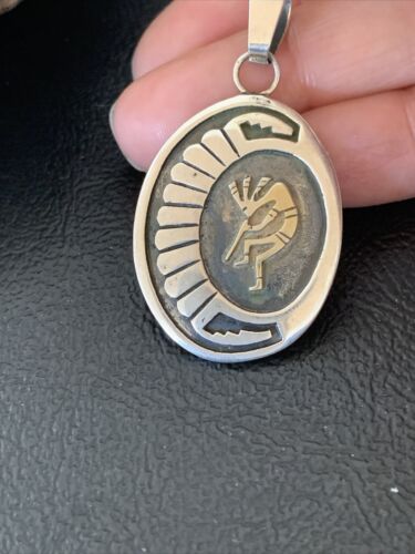 Native American Kokopelli Pendant | Hopi Stamped Sterling Silver | Handmade | 1396
