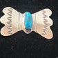 Kingman Turquoise Pin | Navajo Sterling Silver | Authentic Native American | 8666